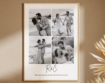 Personalisierter Foto-Collage-Print: Jubiläum, Geburtstag, Valentinstag, Weihnachtsgeschenk