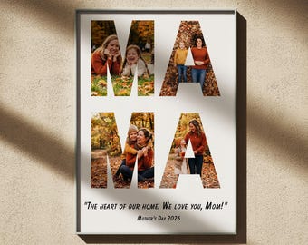 Muttertags Geschenk Personalisierte Mama Foto Collage Druck - Individuelles Erinnerungsgeschenk (Digitaler Download)
