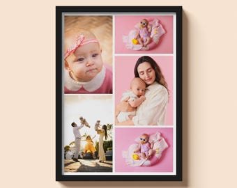 Fotocollage Vorlage: Hochzeit, Geburtstag, Feier Banner (A4 Digital Download)