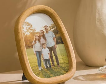 Naturholz-Fotorahmen 10,5 x 15 cm: Benutzerdefinierte Erinnerungsanzeige für Geburtstage, Muttertag