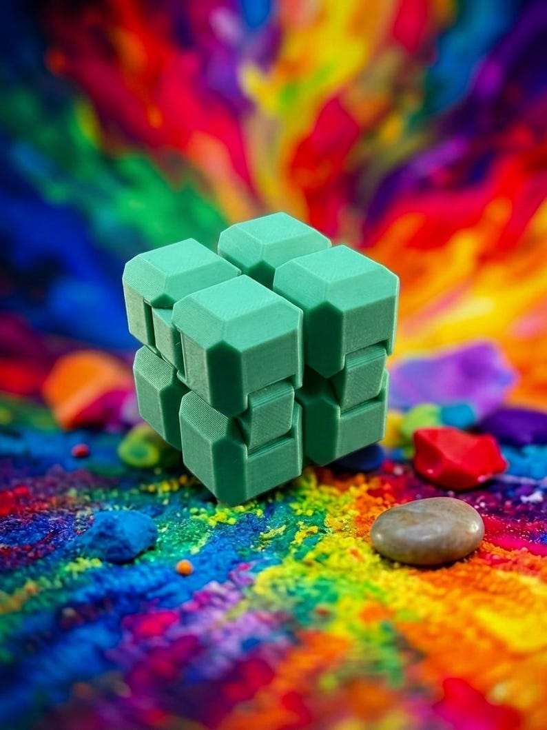 Mini cubo infinito impreso en 3D, juguete antiestrés, juguete de escritorio articulado y silencioso, herramienta para aliviar el estrés. imagen 12