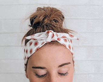 Sun Pattern Bow Hair Scarf Headband