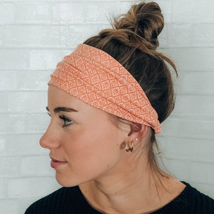 Soft Comfortable Coral Pink Wide Twistable Headband