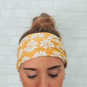 Soft No Slip Yellow Daisy Headband (available in multiple sizes)