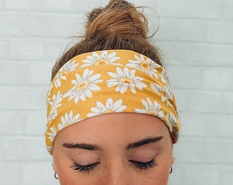 Soft No Slip Yellow Daisy Headband (available in multiple sizes)