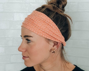 Soft Comfortable Coral Pink Wide Twistable Headband