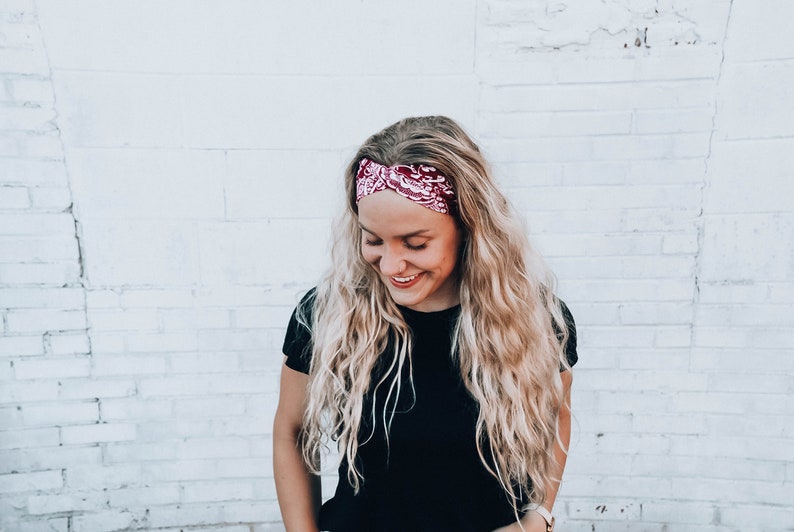 No Slip Maroon Paisley Most Comfortable Gym Headband Etsy