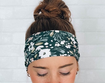 No Slip Softest Headband Ever Grey Fun Floral Print