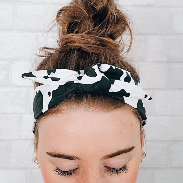 Cow Print Head Scarf Headband