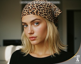 Haardoek met dierenpatroon | Bandana-hoofddoek met luipaardprint | Stijlvolle sjaal en modeaccessoire voor dames | Cadeau voor haar