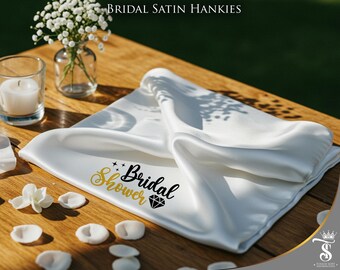 Bridal Satin Handkerchief Custom Wedding Hanky for Parents Personalized Satin Wedding Hankie Mother of the Bride Gift Bridal Shower Keepsake