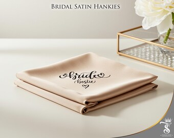 Bridal Satin Handkerchief Custom Wedding Hanky for Parents Personalized Satin Wedding Hankie Mother of the Bride Gift Bridal Shower Keepsake