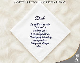 Wedding Personalized Handkerchief for Parents Custom Embroidered Hankies Custom Father & Mother of the Bride Gifts Wedding Keepsake Hankies