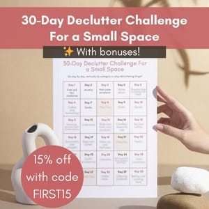 30 Tage Entrümpelungs-Challenge Für kleinen Raum, Entrümpelungs-Plan, Entrümpelungsplan, Entrümpelungs-Anleitung, Aufräumen
