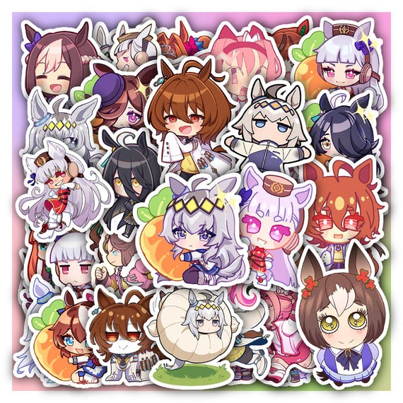 Umamusume Sticker Sheet – Anime Horse Girl Fan Art Vinyl Decals 40 Piece