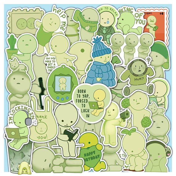 Smiski Stickers Sheet -Waterproof Vinyl Decals For Gifts 40 Piece