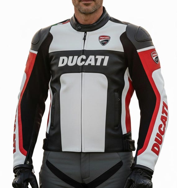 DUCATI Motorcycle Leather Jacket MOTOGP Racing Motorbike Mens
