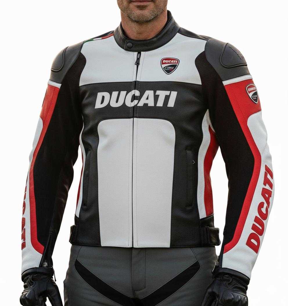DUCATI Motorcycle Leather Jacket MOTOGP Racing Motorbike Mens