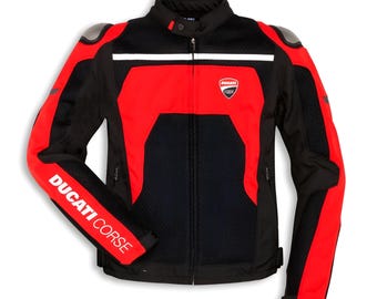 Ducati Mens 2023 Motorcycle Mesh Textile Motorbike Racing Bike Jacket