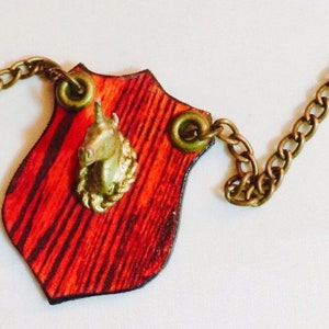 Mounted Unicorn Head Necklace