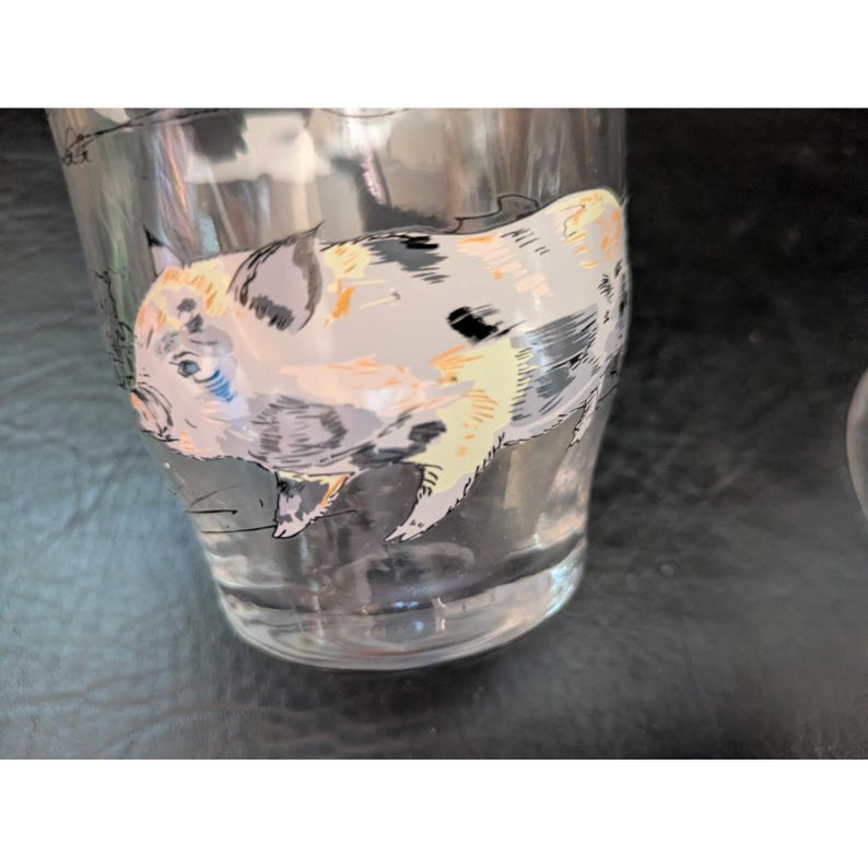 Lot of 2 Anthropologie Pig Hog Barn Farm Juice Glasses image 2