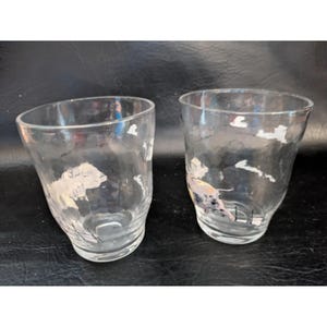 Lot of 2 Anthropologie Pig Hog Barn Farm Juice Glasses image 4