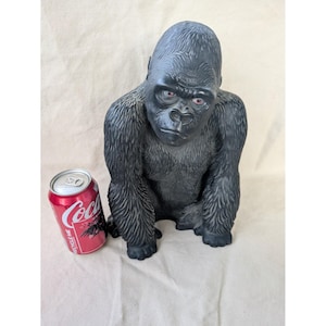 Vintage 1981 Universal Statuary Gorilla Bank Black Ape Figurine Chicago 10 tum