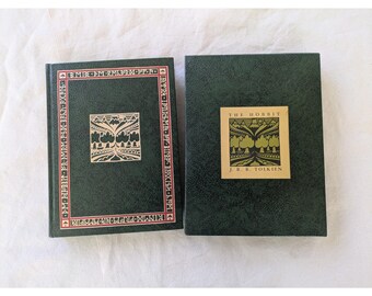 Hobbit J.R.R. Tolkien Houghton Mifflin Grönt Konstläderfodral Utgåva