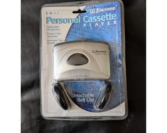 Emerson EW71 Personal Cassette Player Portable Tape Player with Headphones NEW