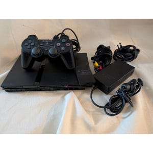 Sony PlayStation 2 PS2 Slim Console Bundle Controller Memory Card Cables Working