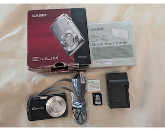 Casio Exilim EX-S5 10.1MP Digitalkamera Schwarz 3x optischer Zoom Y2K Box Arbeiten
