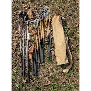 Set di mazze da golf Spalding Bobby Jones Calamity Jane Kro-Flite 14 con sacca in ferro Hickory