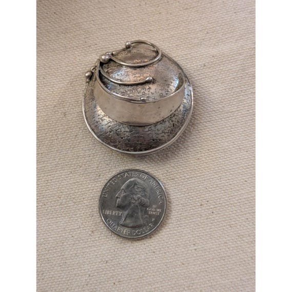 Carrie GROVES Brutalist Round Pin Brooch Sterling Silver 925
