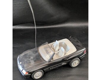 1990 Tyco Mercedes 500SL RC Car Black Convertible R/C Toy Vehicle R129 Untested