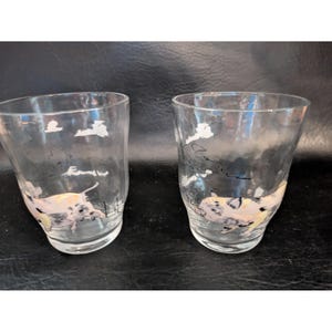 Lot of 2 Anthropologie Pig Hog Barn Farm Juice Glasses image 3