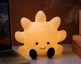 Sun Night Lamp, Warm Glow Light, JellyCat Kids Room Decor, 3D Printed Lamp