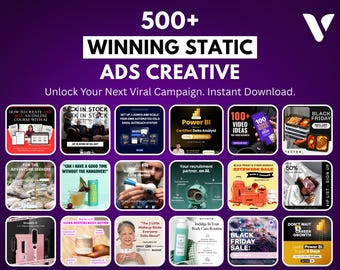 500+ Meta Ad Canva Templates Bundle – Facebook, Instagram & E-Mail Marketing | Bearbeitbar | PLR und MRR