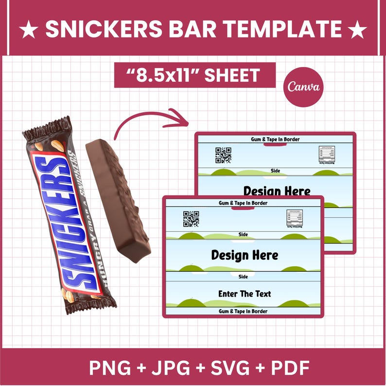 Snickers Mini Letter Snickers Bar Wrapper Template | Printable Chocolate Candy Label ...