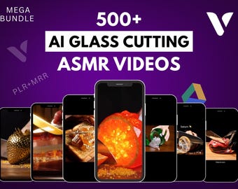 500+ ASMR glass cutting AI reels | viral tikTok, Shorts (Plr/Mrr)