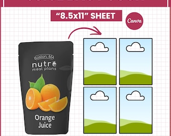 Juice Pouch Label Template SVG PNG | Editable Capri Sun Wrap Canva | Printable Party Favor Drink Pouch Design Cricut