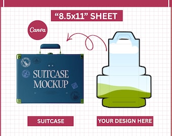 Small Suitcase Box Template | Printable Travel Theme Suitcase | DIY Party Favor & Gift Packaging