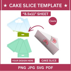 Kuchen Stück Vorlage SVG | DIY Kuchen Scheibe Design | Druckbare Dessert Basteln | Back- & Partyzubehör