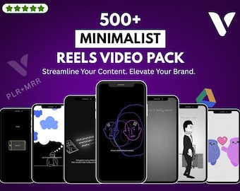 500+ Minimalist Reel Pack | TikTok & Instagram Video Templates (PLR/MRR)