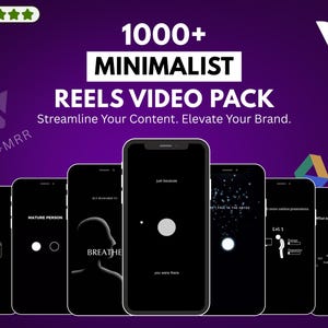 1000+ Minimalistische Motivations Rollen Bündel | Gesichtslose TikTok & IG Videos