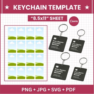 Custom Rectangle Keychain | Personalized Keyring Design | Editable & Printable Template | DIY Gift