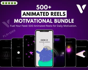500+ Viral Animated Motivational Reels | MRR and  PLR | TikTok,  Shorts Ready | Digital Download