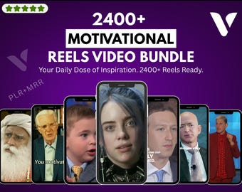 2400+ Viral Motivational Reels | Faceless Video Templates | Editable in Canva | MRR PLR License