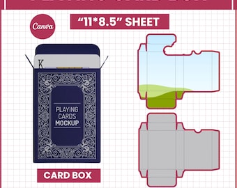 Playing Card Box Template | Printable DIY Card Holder | Custom Party Favor & Gift Box