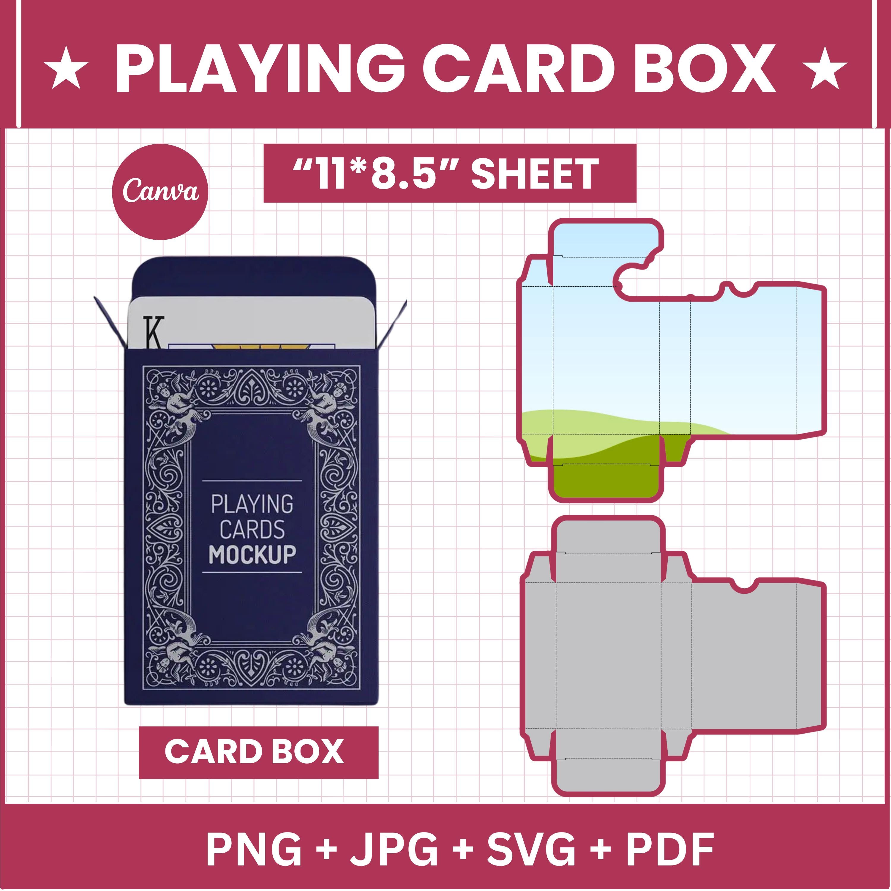Playing Card Box Template | Printable DIY Card Holder | Custom Party ...