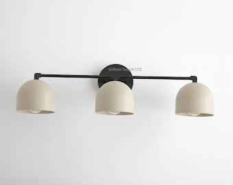 Mid-Century Modern 3-Light Brass Vanity Light - Handmade Bathroom Sconce